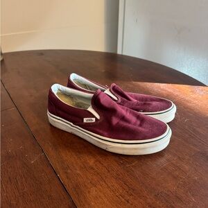 Vans Maroon Slip-On Shoes